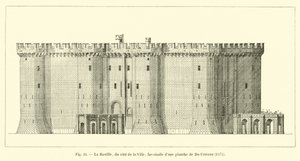 La Bastide, från stadens sida, faksimil av en tallrik av Du Cerceau, 1575 av French School