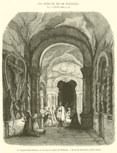 Saint-Antoine kapell, i salt, i gruvorna i Wieliczka (gravyr) av French School