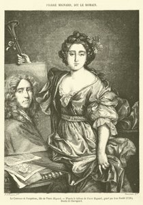 Grevinnan av Feuquieres, dotter till Pierre Mignard (gravyr) av French School