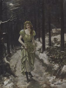 La Fee au Gui (Mistelfen) (lito i färg) av French School