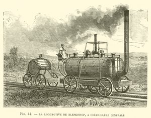 La Locomotive de Blenkinsop, en Cremaillere Centrale (gravyr) av French School