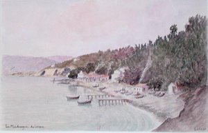 La Madrague des Lecques (akvarell på papper) av French School