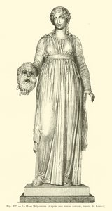 La Muse Melpomene (gravyr) av French School