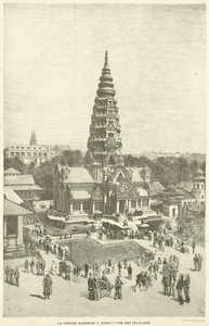 Angkor-pagoden vid Esplanade des Invalides (gravyr) av French School