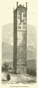Högen Cinq-Mars, i Touraine (gravyr) av French School