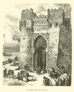Puerta del Sol i Toledo (gravyr) av French School