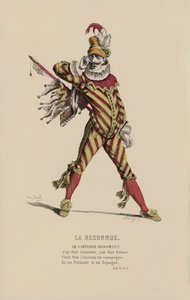 The Recognized, Kapten Rodomont (färgad gravyr) av French School