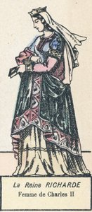 Drottning Richard, hustru till Charles II (färgad gravyr) av French School