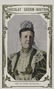 La Reine de Suede (färgad bild) av French School