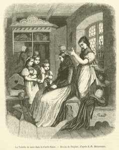 Bröllopstoaletten i Schwarzwald (gravyr) av French School