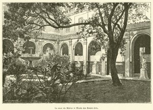 Muriers innergård vid Ecole des Beaux-Arts (gravyr) av French School