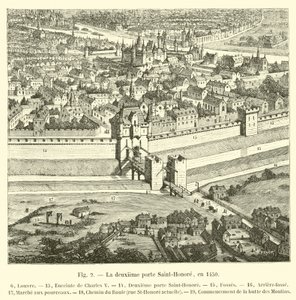 Den andra Porte Saint-Honore, 1450 av French School