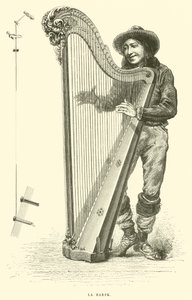 La harpe (gravyr) av French School