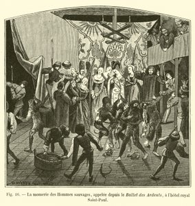 The Wild Men mummery, sedan kallad Ballet des Ardents, på Royal Hotel Saint-Paul av French School
