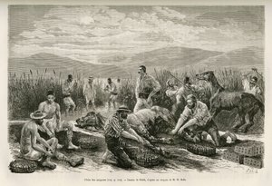 The Fishing of the Leeches, ritad av Sahib, för att illustrera historien om Henry Belle: Resa i Grekland av French School