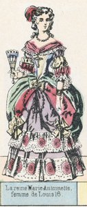 Drottning Marie-Antoinette, fru till Ludvig 16 (färgad gravyr) av French School