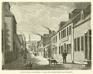 Gatan i Paris, i Saint-Pierre (gravyr) av French School