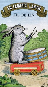 Etikett för märket Au Fameux Lapin av lintråd av French School