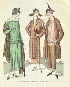 Dammode, illustration från La Veritable Mode Francaise de Paris, 1924 av French School