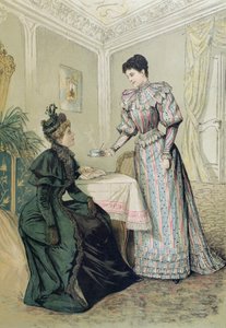 Damer som dricker te. c.1890 av French School