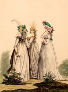 Damer i dagkläder - Modes Anglaises, 1795 av French School