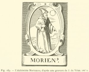 Alkemisten Morienus (gravyr) av French School