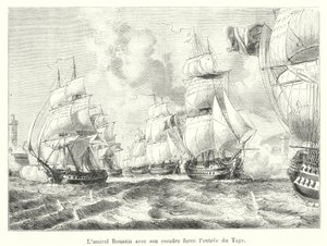Amiral Roussin med sin skvadron tvingar in i Tejo av French School