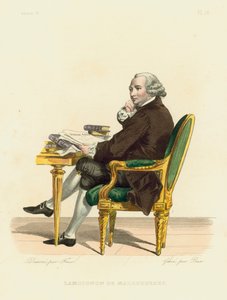 Malesherbes stubben (färgad gravyr) av French School
