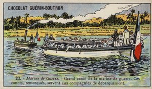 Stor fransk marinskärare (chromolitho) av French School