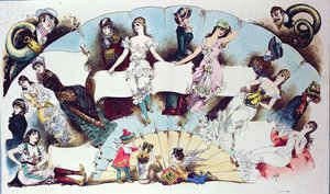 Layoutillustrationer för en artikel om damunderkläder, från La Vie Parisienne, ca 1870 av French School