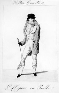 Le Bon Genre - Le Chapeau en Ballen, utgiven av Pierre La Mesangere, 1812-1813 av French School