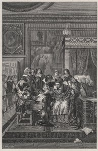 Den döende kardinal de Richelieu Litografi av Charles Motte (1785-1836) i "Les Hommes Celebres de la France" av Louis Dumas 1889 av French School