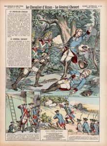 Riddaren av Assas, General Chevert (färg litho) av French School