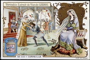 Le Cid de Pierre Corneille (1606 - 1684), kromolitografi Liebig, sd. 1800-talet av French School