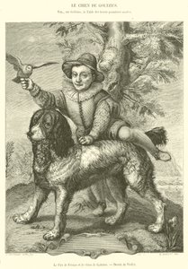 Frisius son och Goltzius hund (gravyr) av French School