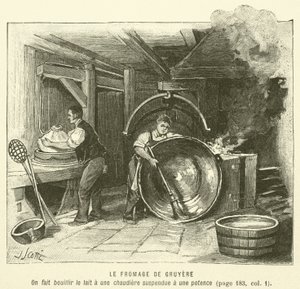 Gruyereost (gravyr) av French School