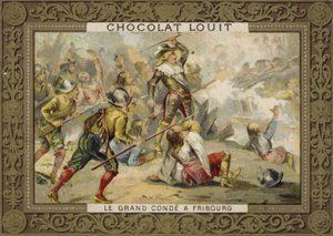 Le Grand Conde vid slaget vid Freiburg, 1644 av French School