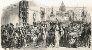 Grand Salon du cafe Frascati i Paris på 1800-talet - Gravyr i "Tableau-de-Paris"" av Edmond Texier 1852 av French School