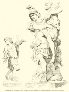 Tuileriträdgården, Aeneas bär sin far Anchises (gravyr) av French School