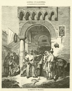 Le Marchand de Macaroni (gravyr) av French School