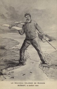 The New Colossus of Rhodes, Bleriot, 25 juli 1909 (litho) av French School