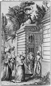 Le Parc aux Cerfs, porten till Ludvig XV:s kungliga tillflyktsort (1710-74), förvaltad av Madame de Pompadour (1721-64) av French School