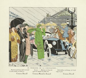 Le Probleme de la Circulation, från Art-Gout-Beaute, pub.1924(stenciltryck) av French School