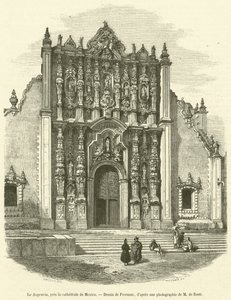 Le Sagrario, pres la cathedrale de Mexico (gravyr) av French School