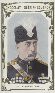 Le Shah de Perse (färgad bild) av French School