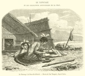 Tatueringen i Nya Zeeland (gravyr) av French School