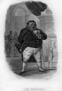 Le Ventru Chanson de Beranger i "Works Completes" (1834) av Pierre Jean de Beranger (1780-1857), fransk poet och låtskrivare. av French School