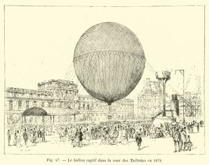 Ballongen i fångenskap på Tuileriernas innergård 1878 av French School