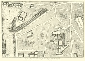 Staden Saint-Germain, faksimil av kartan över Gomboust, 1652 av French School