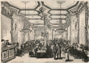 Pierron café i Paris på 1800-talet - Gravyr i "Tableau-de-Paris" av Edmond Texier 1852 av French School